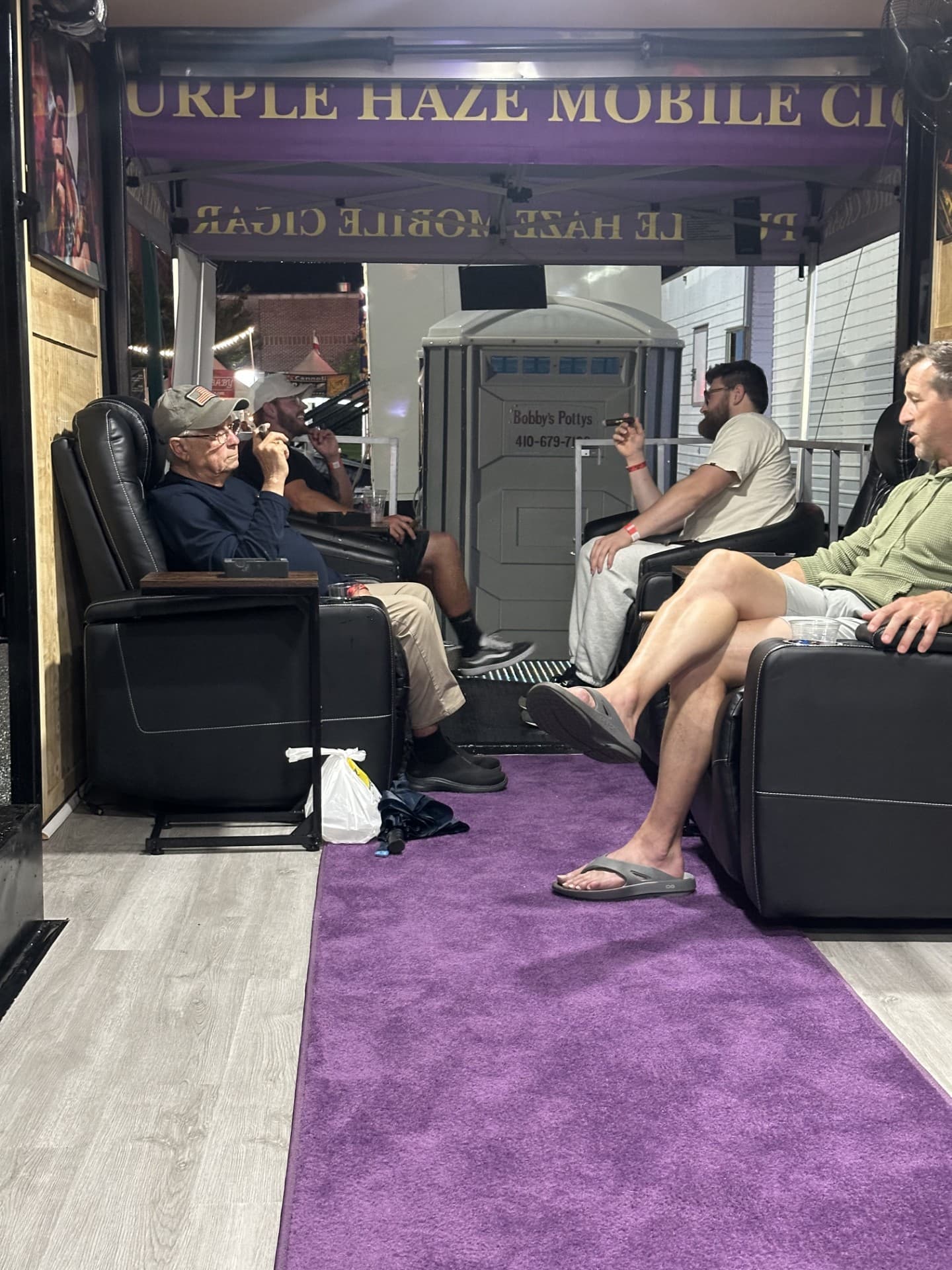 Purple Haze Mobile Cigar Lounge premium event setup in Maryland